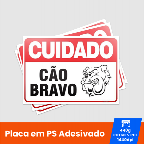 Placa em PS Adesivado